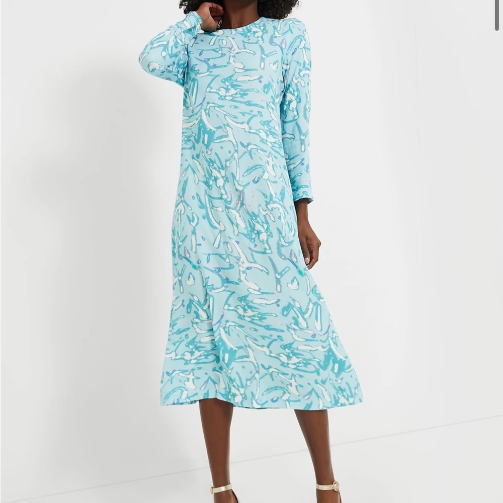 HYACINTH HOUSE

Blue Abstract Hattie Midi Dress